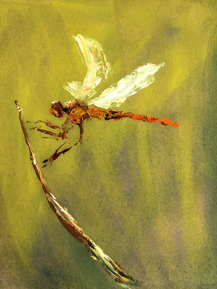Dragonfly Painting Original Art by SerjBond