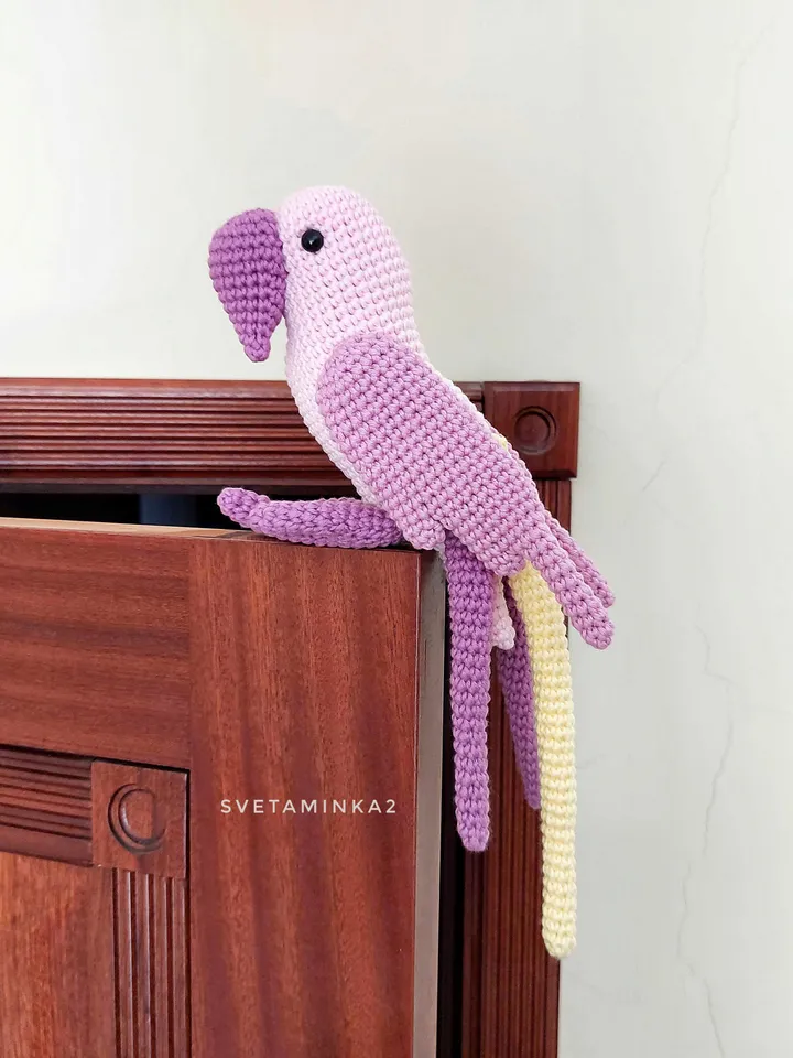 Crochet Parrot Pattern Amigurumi Parakeet. Digital Download. PDF.