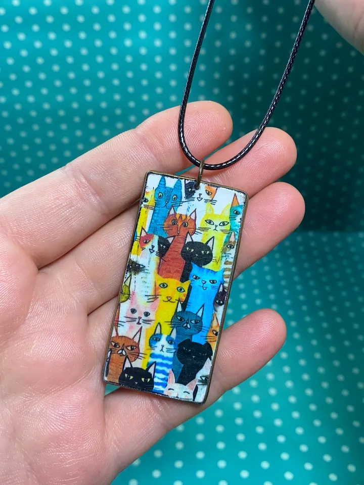 Handmade jewelry set. Cats.