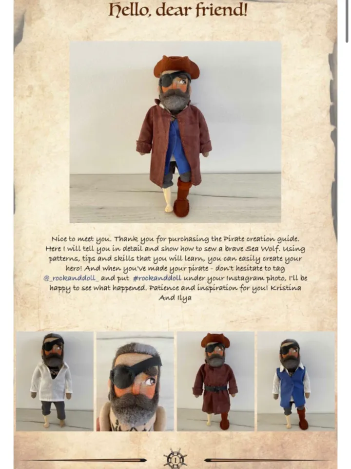 PDF tutorial how to make bearded Pirate in English