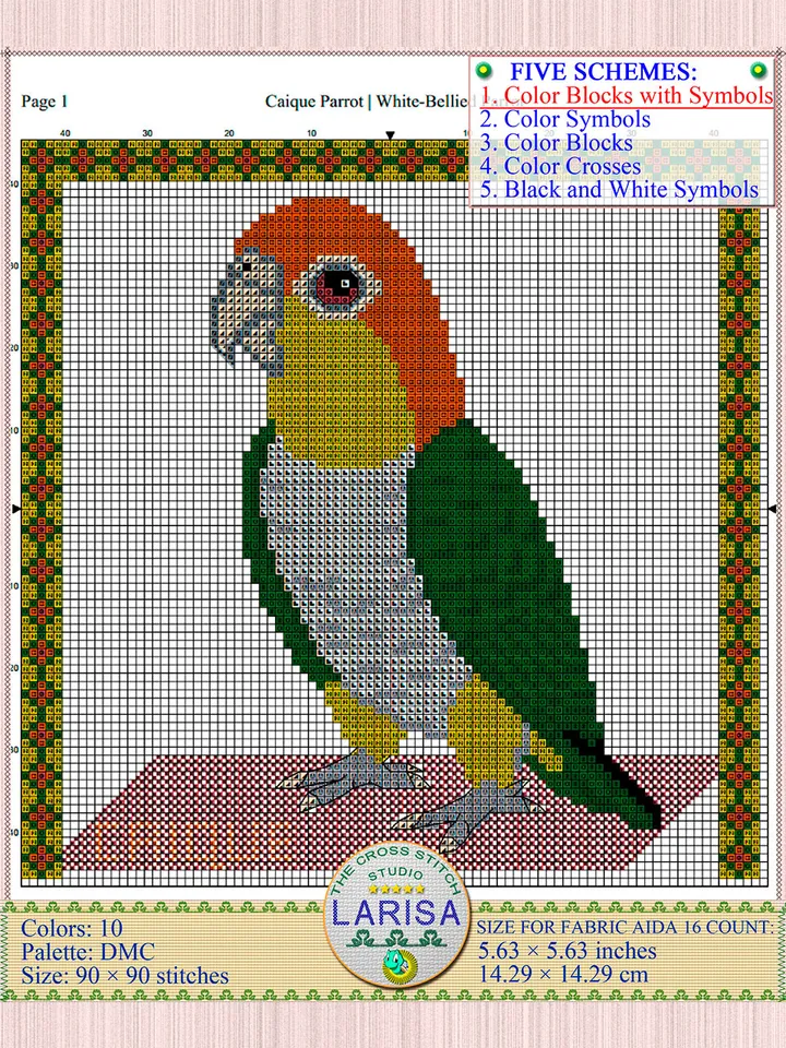 Caique Cross Stitch Pattern | Caique Parrot