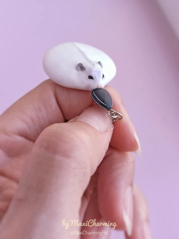 White hamster necklace