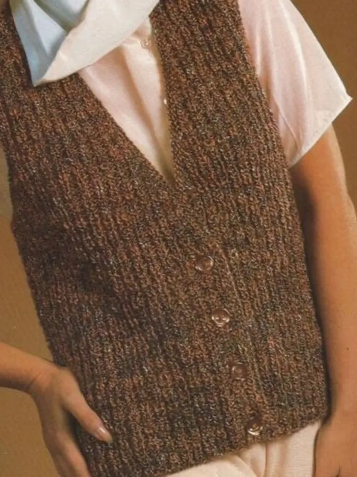 Waistcoat knitting pattern , knitting women waistcoat ,easy waistcoat PDF instant download