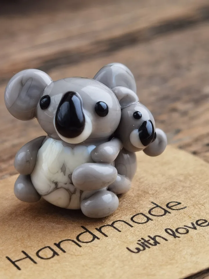 Glass figurine KOALA MINIATURE ANIMALS koala gifts I love you Koala figurine Koala ornament Koala Valentine Glass Koala Zen garden