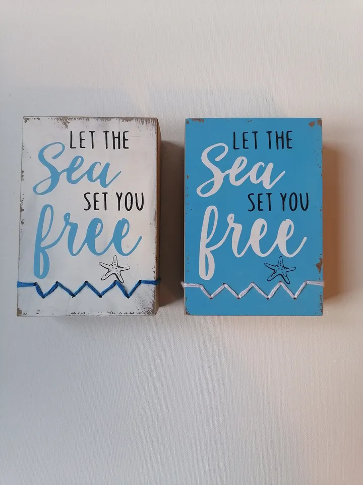 Let the sea set you free Signs, Vintage style Beach Sign, Beach Decor, beach wall decor, beach signs