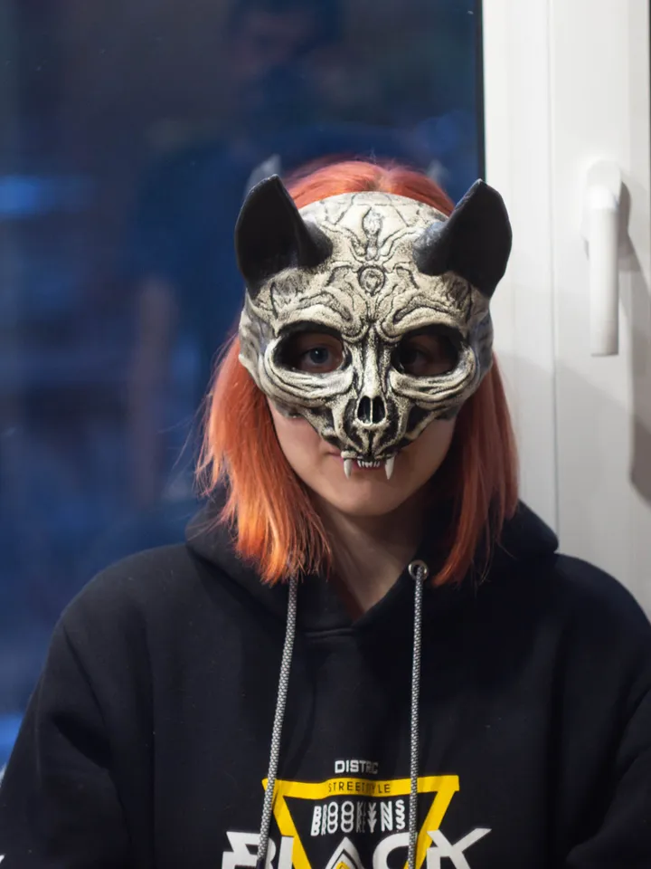Bat Skull Mask | Animal Skull Mask with Pattern, Cat skull mask