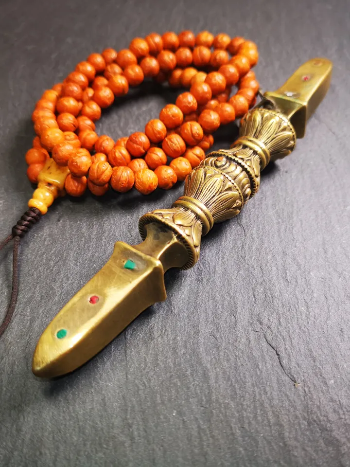 Gandhanra Handmade Vintage Vajra Dorje,Tibetan Buddhism (Vajrayana) Ritual Implement,Made of Brass,50 Years Old