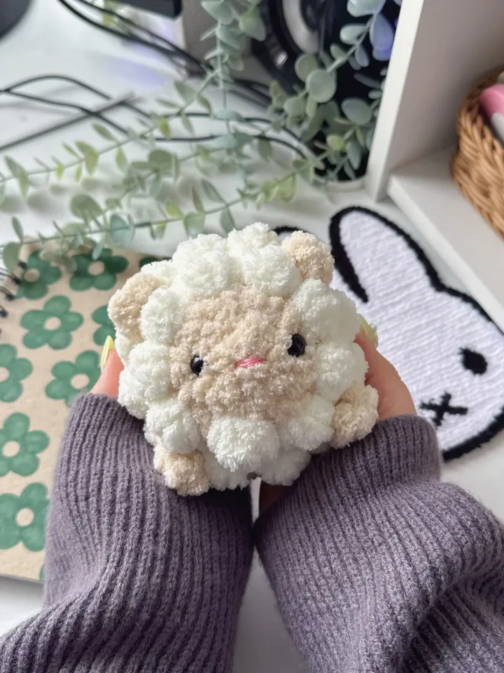 Puff sheep LOW SEW crochet pattern, amigurumi sheep crochet animal, US terms, low sew patterns, plush animal