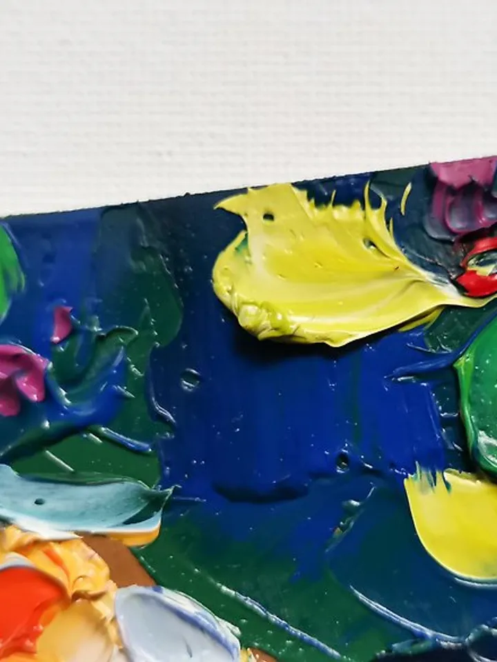 Koi Fish Painting 油畫原作 Feng Shui 手工油畫 Original Art 油畫 Small Impasto by Verafe