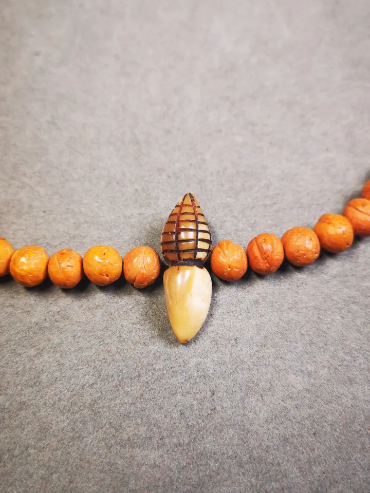 Gandhanra Handmade Tibetan Pendant Bead,Bone Carved Spacer Bead for Mala,Niang La Tsa Tsa Statue,Stupa Amulet,Pagoda Pendant
