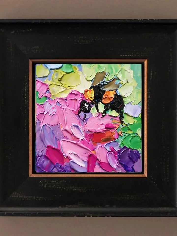 Honey Bee Painting 油畫原作 Original Art 手工油畫 Floral Art Oil Painting Verafe