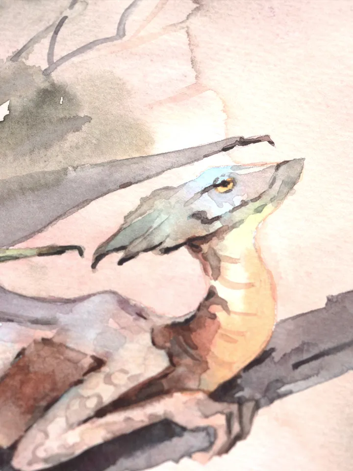 Original fantasy art Dragon painting Guardian of the Silver Poplar by Yulia Evsyukova