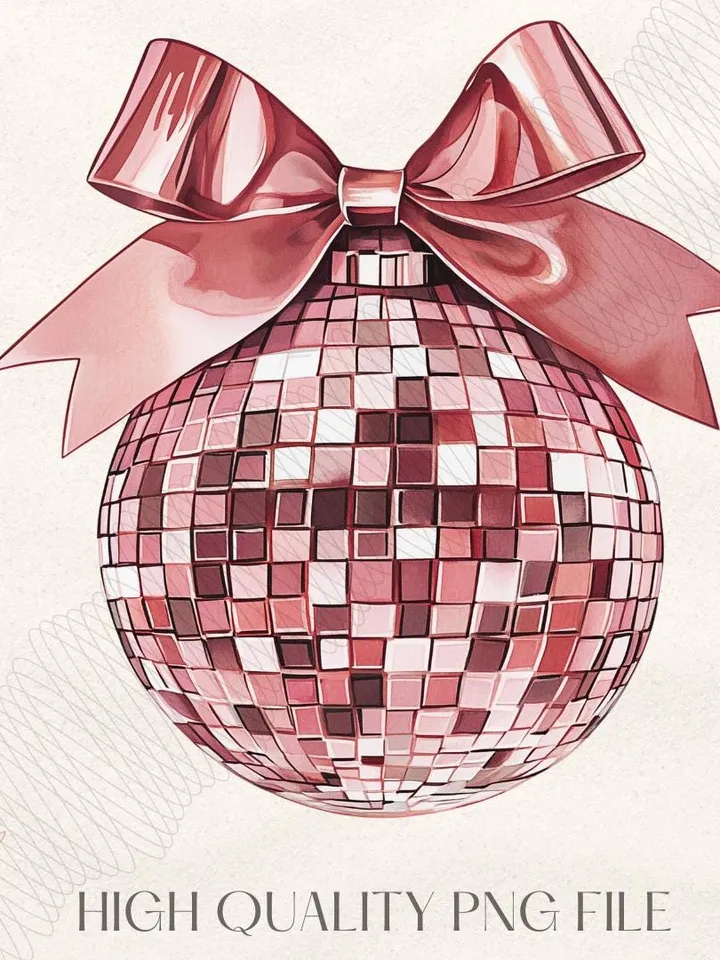 Disco ball png, New Years png,2025 png, Pink Christmas png,Christmas sublimation,Coquette,Trending png,Retro Holidays png, Holiday vibes png