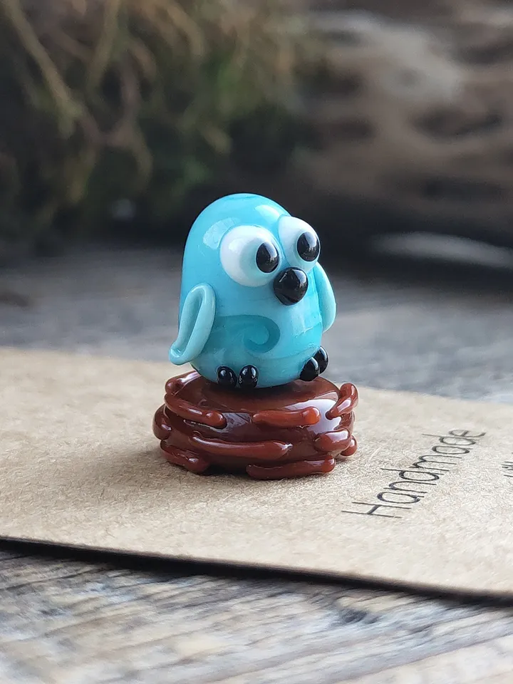GLASS FIGURINES Tiny owl Miniature owl figurine Glass owl gifts Small owl sculpture Preschool graduation gifts Terrarium decoration