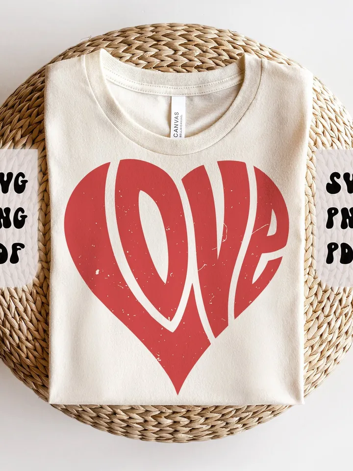 Retro Love Heart Svg, Love Svg, Retro Love Heart Png, Retro Heart, Love Heart, Valentines Day Svg, Valentines Day Png, Retro Valentines Day