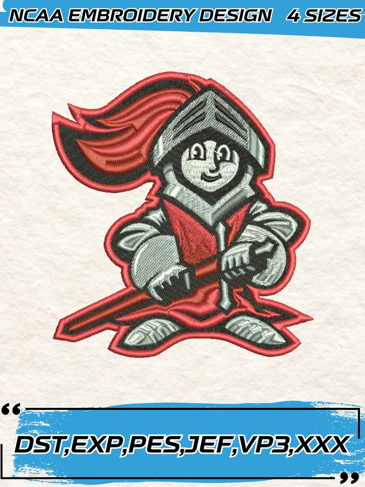 Rutgers Scarlet Knights Mascot Embroidery Designs,NCAA Logo Embroidery Design,Machine Embroidery Design File,4 Sizes, Digital Download