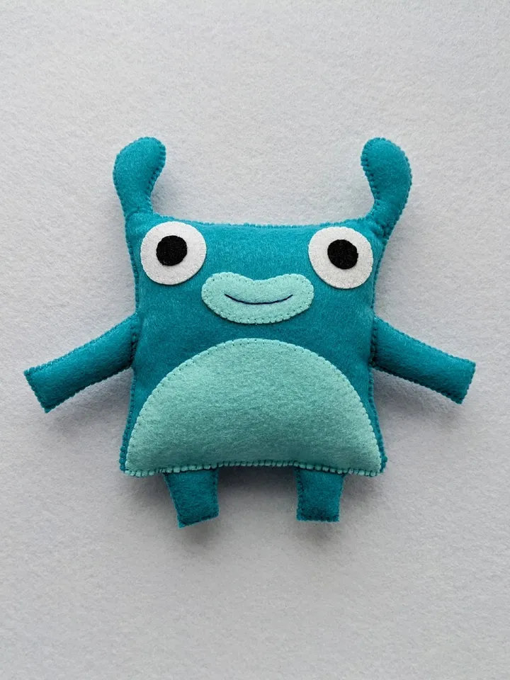 Blue Monster Felt toy, Endless alphabet and Endless Numbers - Little Blue Monster