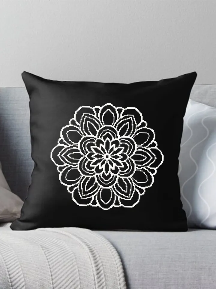 Mandala cross stitch pattern download PDF Flower mandala pattern digital PDF, Monochrome cross stitch sampler, Quick cross stitch chart #M47
