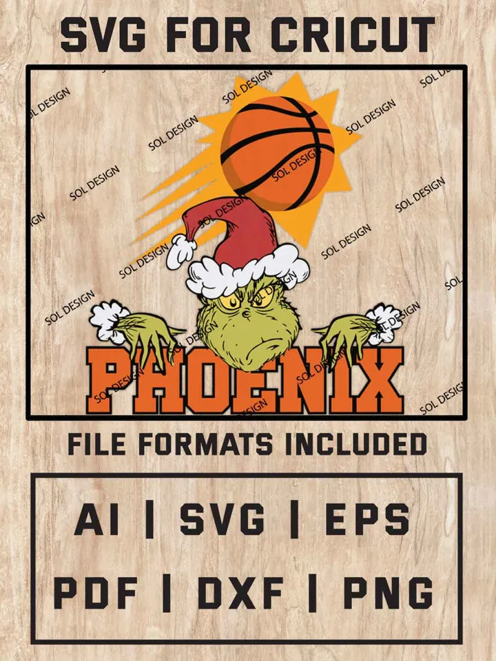 Grinch Phoenix Suns SVG, NBA SVG Design, NBA Phoenix Suns SVG, NBA Suns Cricut, Christmas Svg, Grinch svg, Digital Download