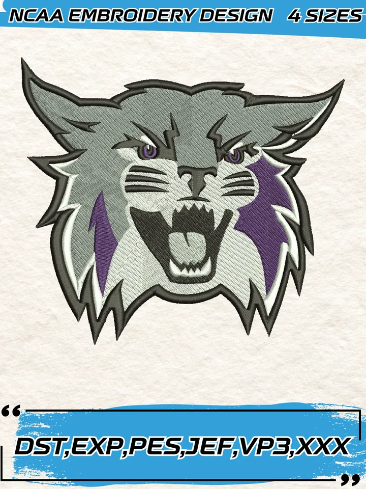 Weber State Mascot Embroidery Designs,NCAA Logo Embroidery Design,Machine Embroidery Design File,4 Sizes, Digital Download