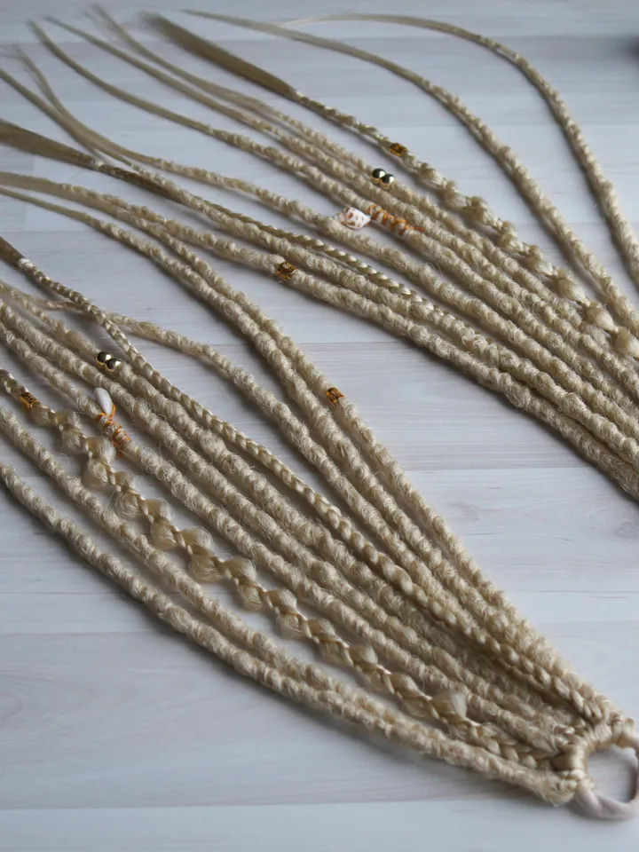 Ponytail blonde Summer Hair Synthetic Dreads on Hairband Dreadlocks Extensions Beach Hippie Boho Style Instant Extensions