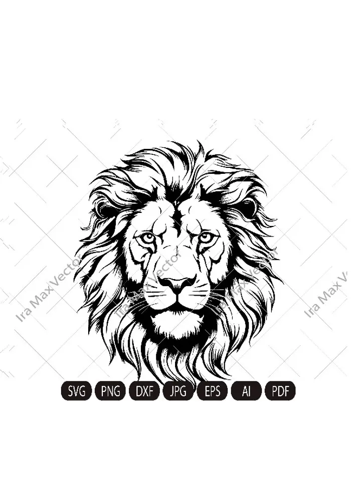 Lion Face svg, Lion Head svg , Lion svg , Lion King svg , Lions Mascot svg , Leo svg ,Lion Head ,Lion Printable, INSTANT DOWNLOAD