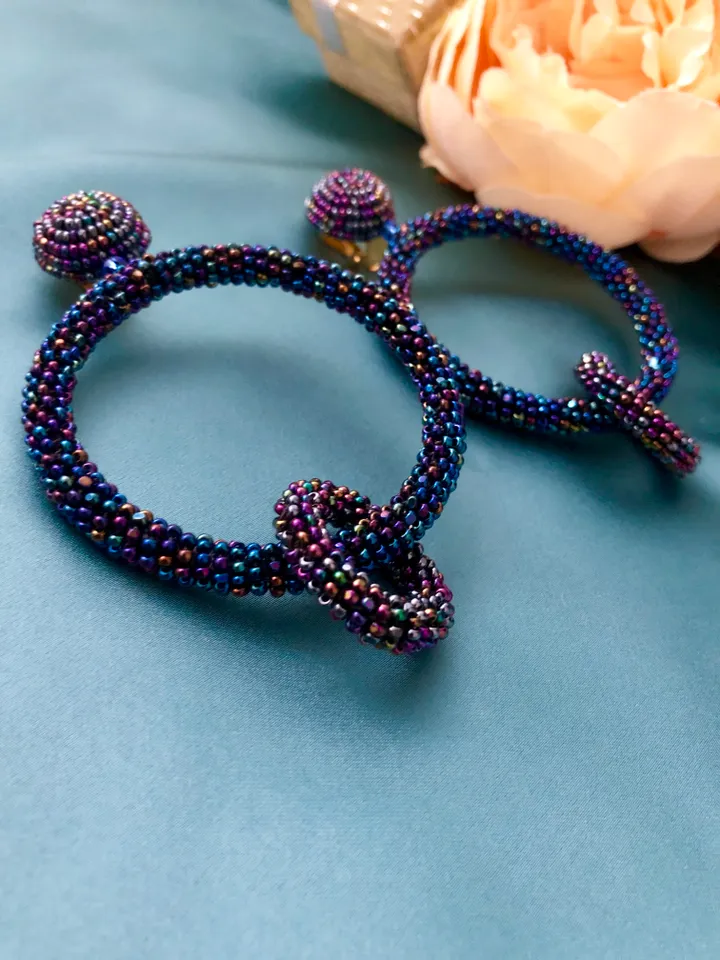 Double Hoop Beaded Earrings
