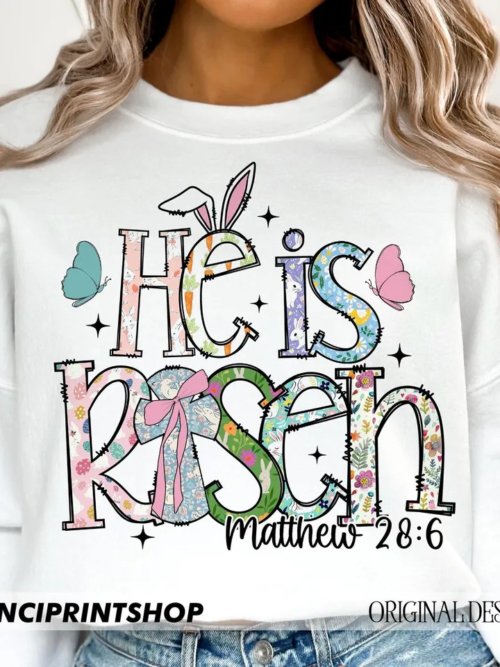 He is Risen png, Matthew 28:6, Easter Doodle png, Easter Christian png, Easter png, Easter Bible Verse png, Retro Easter, Christian png