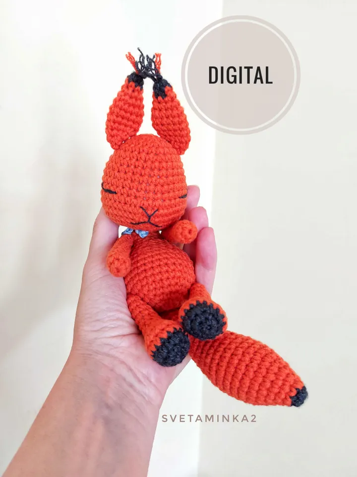 Squirrel Crochet Pattern Cute Amigurumi Animal Toy. Digital Download. PDF.