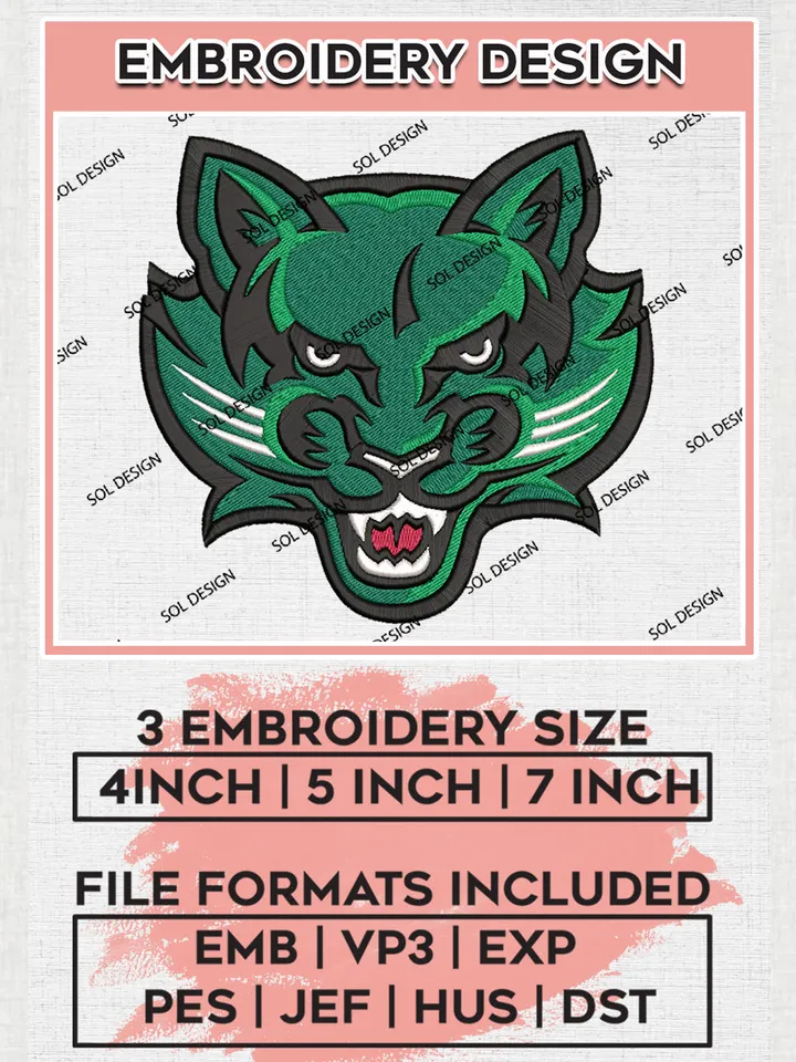 Binghamton Bearcats Logo Machine Embroidery Design, NCAA Binghamton Bearcats Embroidery Design Design files, NCAA Embroidery Designs, NCAA Machine Embroidery Designs, Digital Download