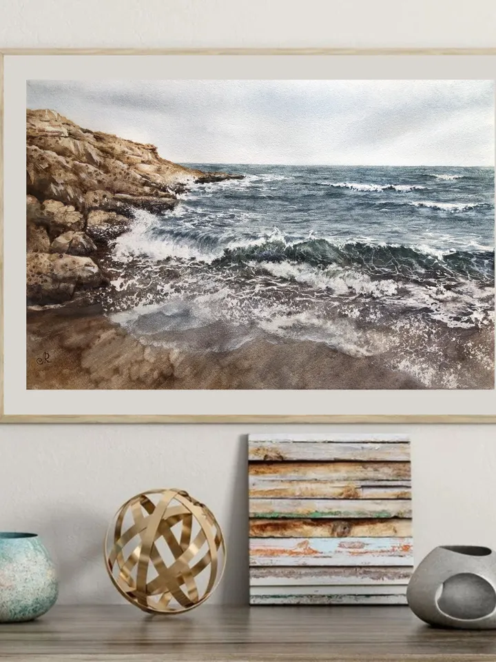 Seascape Painting Original Painting Watercolor Sea Painting