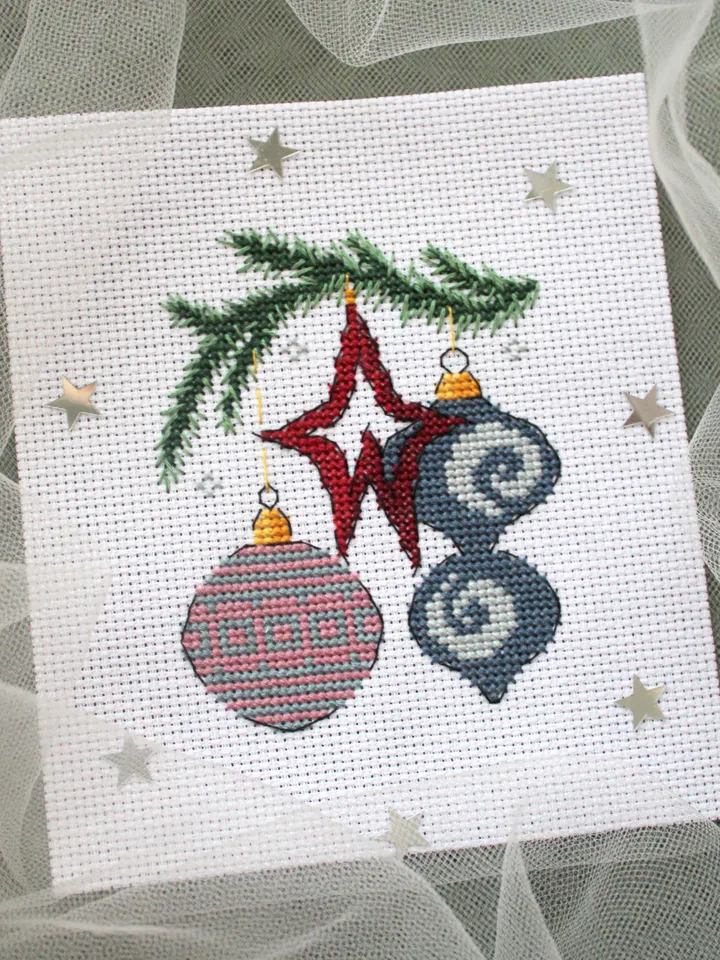 Cross stitch pattern Christmas ornaments, easy cross stitch design PDF