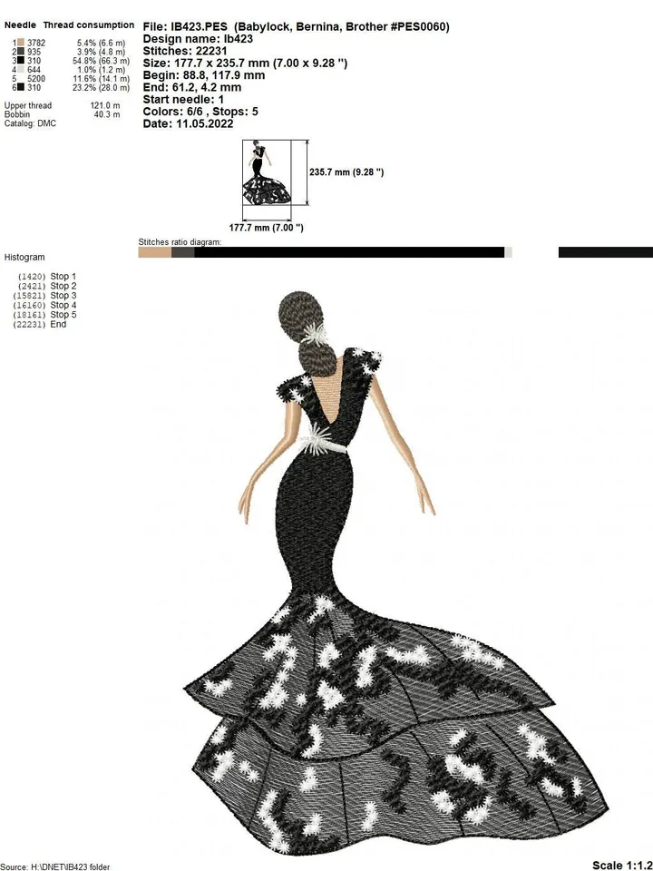 Digital Machine Embroidery Design fashion lady embroidery pattern digital embroidery patterns embroidery motif home and clothing decor