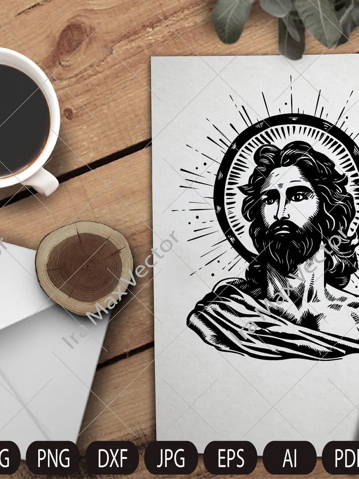 Jesus SVG, Jesus svg, Jesus risen, Christian SVG image, Jesus face SVG, faith svg, Bible svg, God svg, scripture svg, jesus cut files