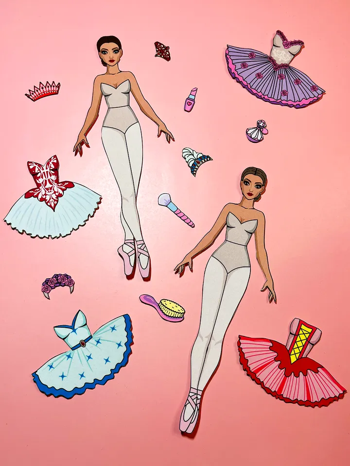 Paper doll ballerina