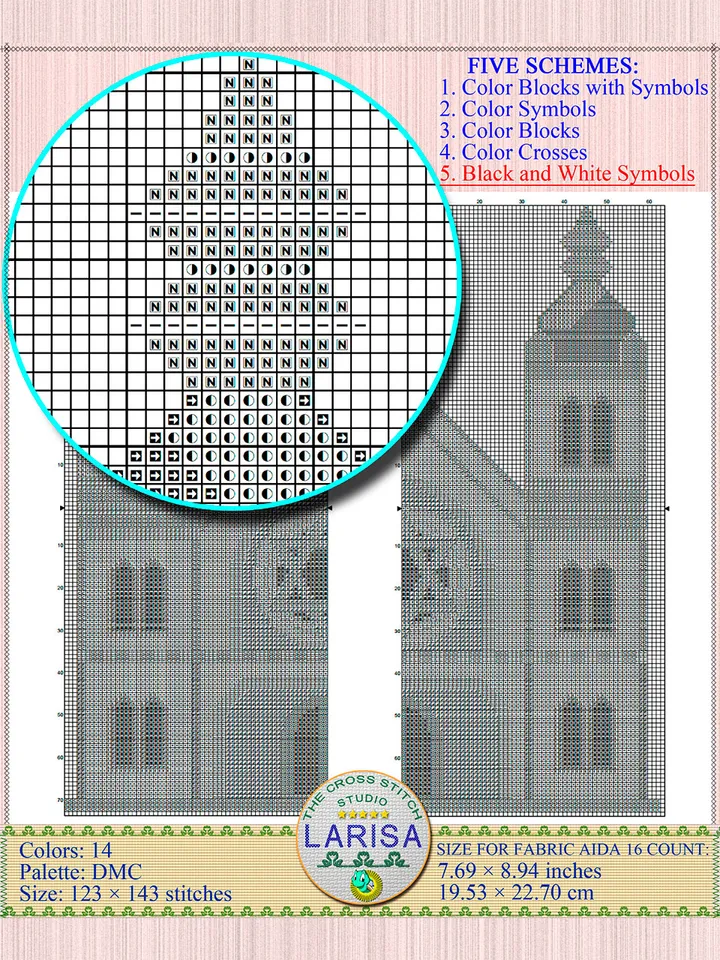 Synagogue Cross Stitch Pattern | Main Sanctuary