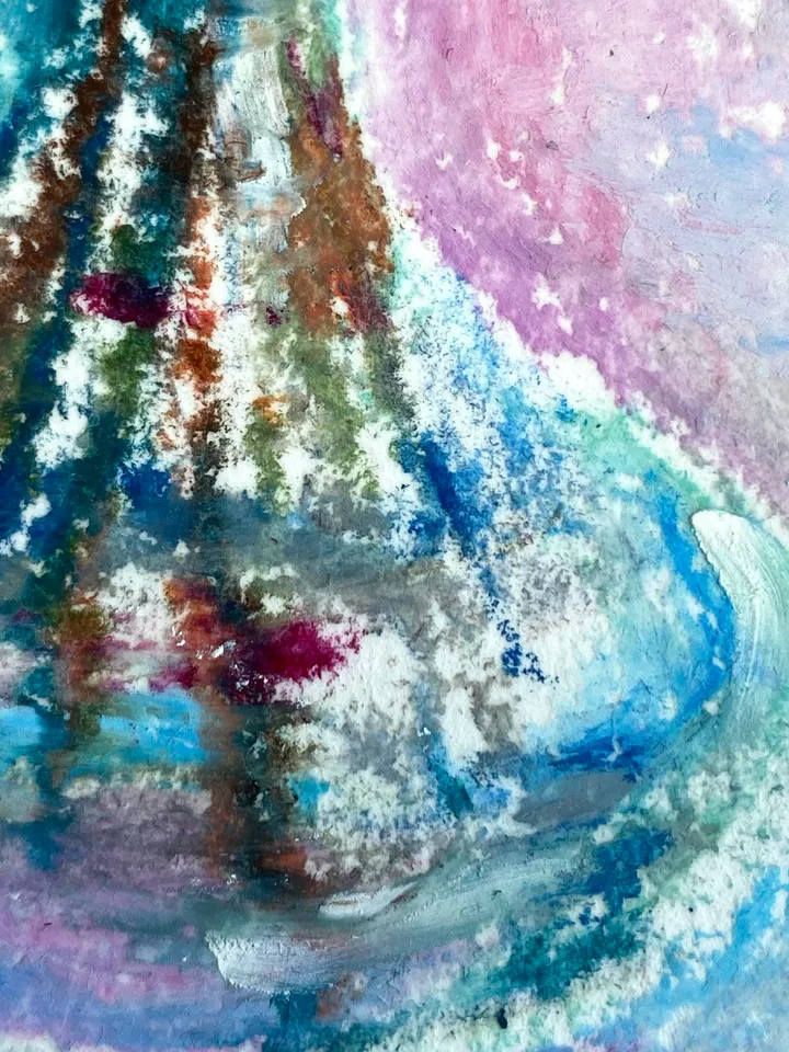 Rose Flower painting Oil pastel painting Still life