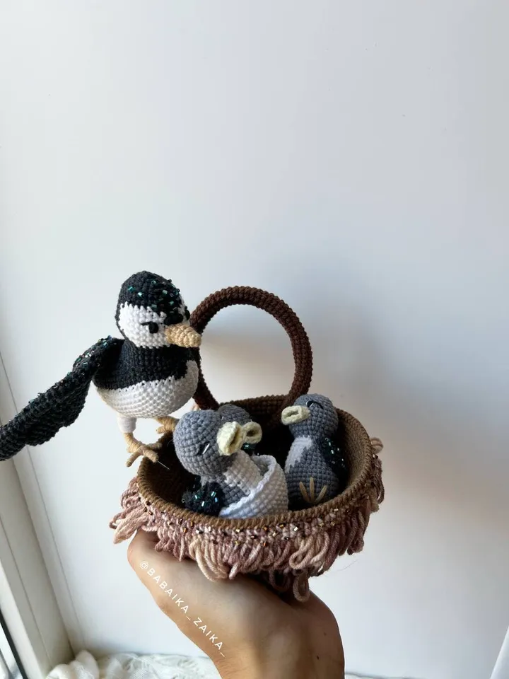 PDF Crochet Swaalow's nest Pattern, Amigurumi Bird, Amigurumi decor, Amigurumi nest, Amigurumi House Pattern, Crochet swallow pattern