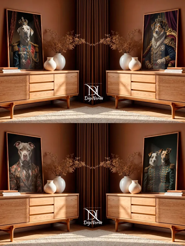 1150+ Renaissance Dog Portrait, Royal Pet King, Painting Digital Art, Portrait Art Design, Gentleman Pet Cat, King Cat, Queen Pet Digital