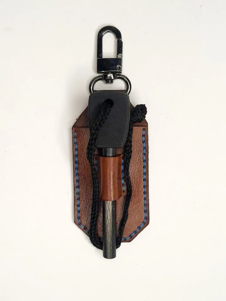 Ferro Rod Leather Pouch Pattern | Digital Download - Fire Starter Holder PDF Template | DIY Bushcraft Leathercraft Design, easy and simple