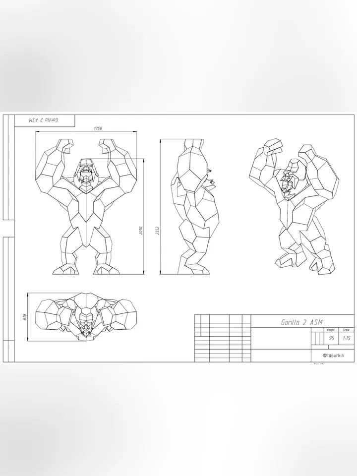 Welding Project Plans Drawings Gorilla 2 (DXF, PDF)