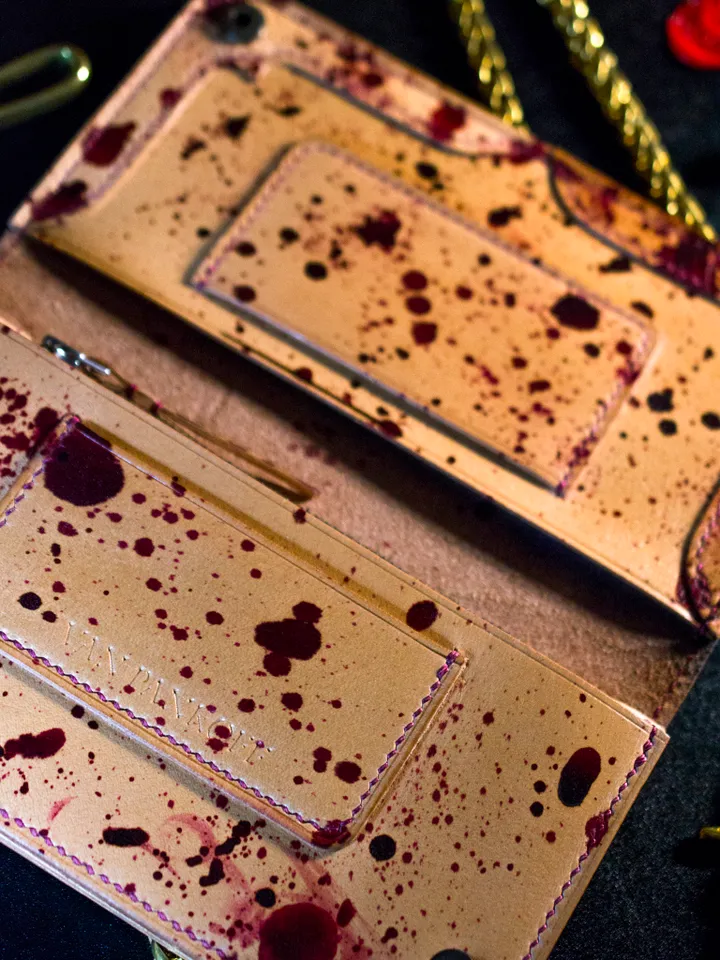 Long wallet Genuine brown leather Michael Myers Halloween original handmade