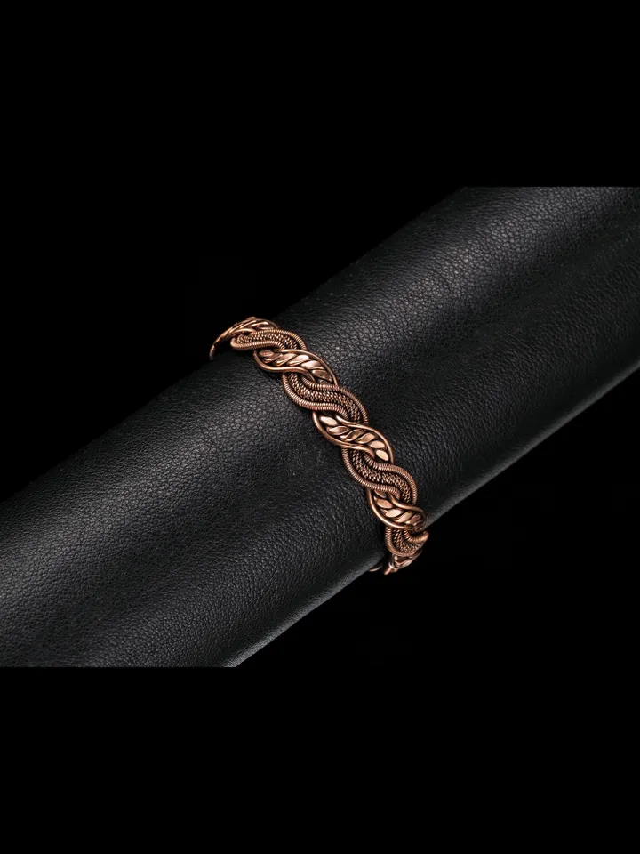 Woven copper wire bracelet Antique style handcrafted copper jewelry Unique gift