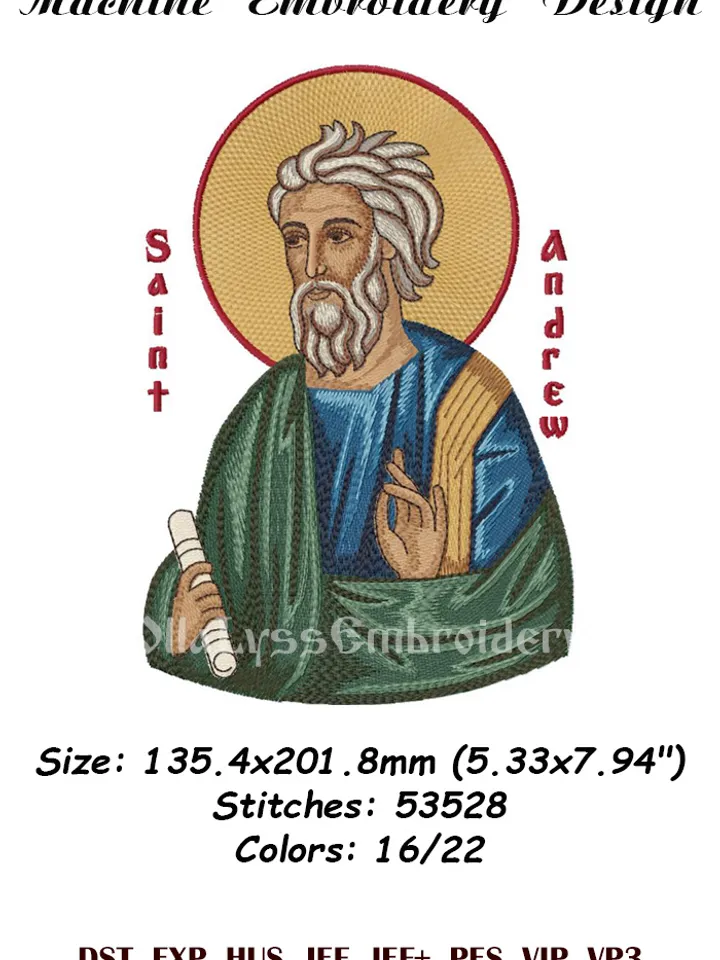 Saint Andrew the Apostle embroidery design