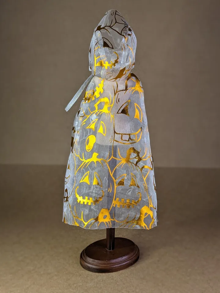 Handmade Halloween transparent cape for 1/6 scale fashion dolls