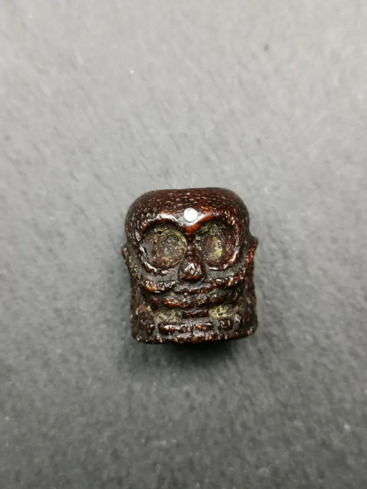 Gandhanra Handmade Tibetan Citipati Kapala Bone Skull Spacer Bead for Mala,Prayer Bead Pendant Accessories,21 × 20mm