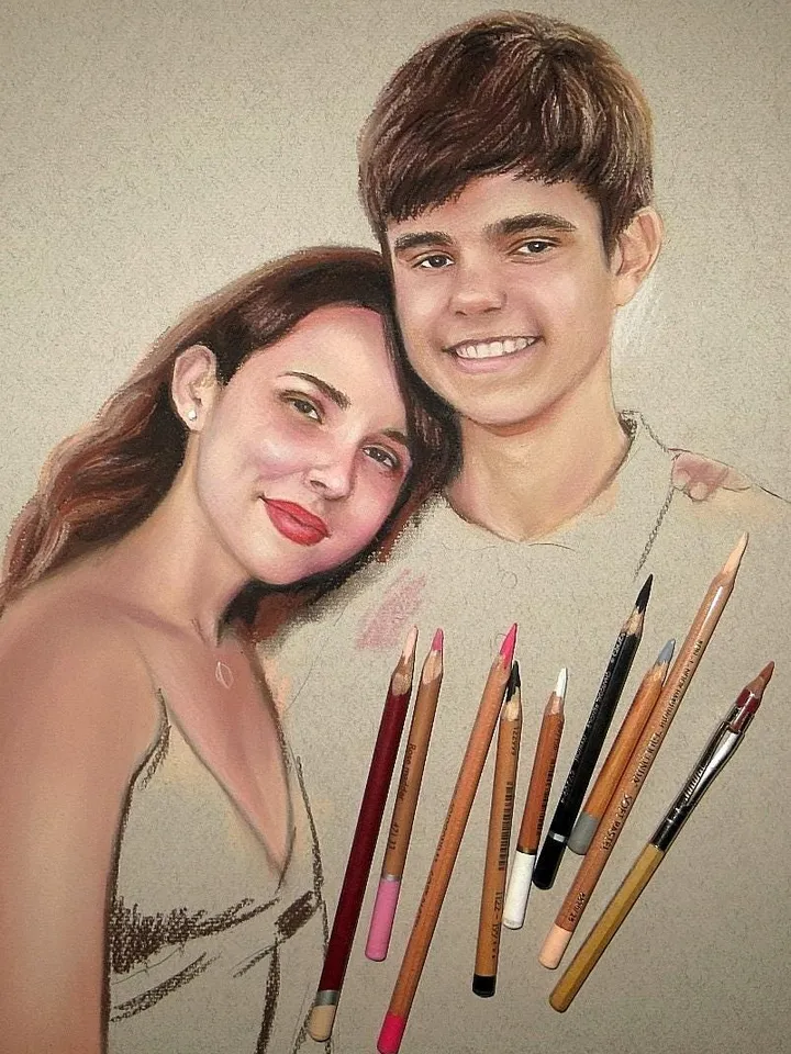 Portrait Painting in pastels | Hand drawn portraits from photos | Custom pastel portrait | Pastel Portrait From Photo