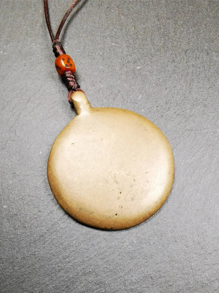 Gandhanra Antique Tibetan Buddhist Astrological Mandala,Calendar Badge,Melong Mirror,SIPAHO Amulet(srid pa ho),Made of Thokcha,60 Years Old