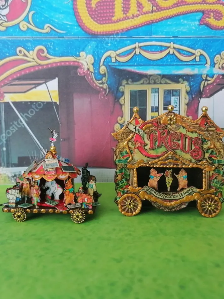 Miniature handmade circus. 1:12.