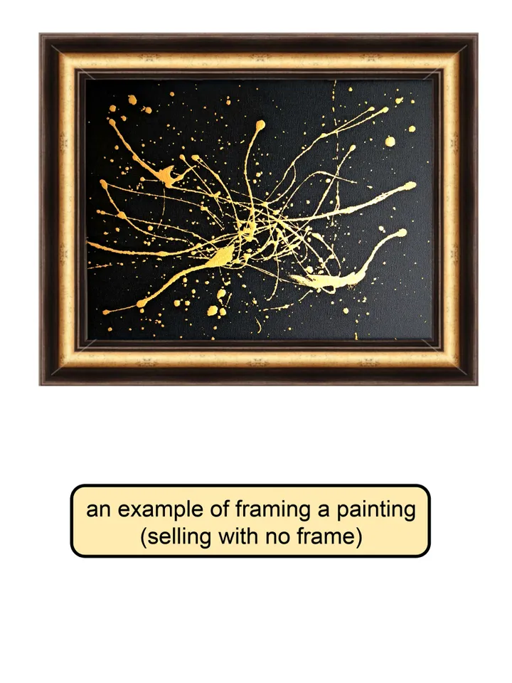"Birth of the Galaxy" interior oil painting on canvas gold and black abstraction modern art